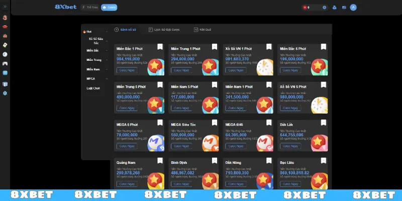 Xổ số 8XBET – Sức hấp dẫn không thể chối từ